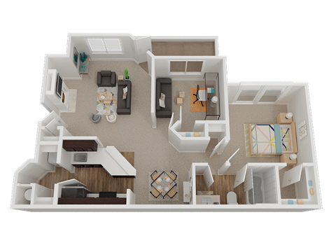 B1 Floor Plan at Stone Cliff Apartments