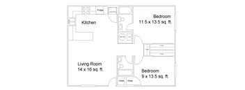 B1 Floor Plan at Sierra Sage Apartments