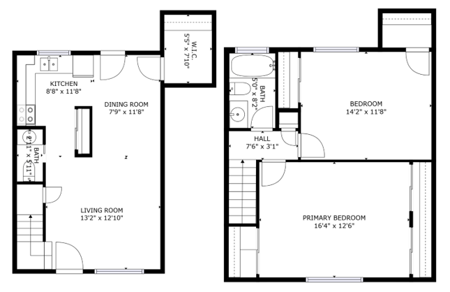 Two bedroom B2 floor plan