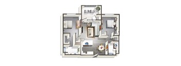 bedroom floor plan an in 2d