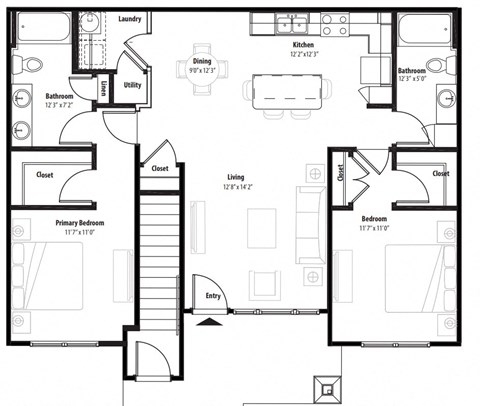 a floor plan of a house