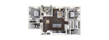 B2 Floor Plan at Mitchell Place Apartments, California, 92562