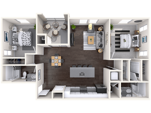 B2 Floor Plan at Mitchell Place Apartments, California, 92562