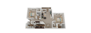 B2 Floor Plan at Stone Cliff Apartments