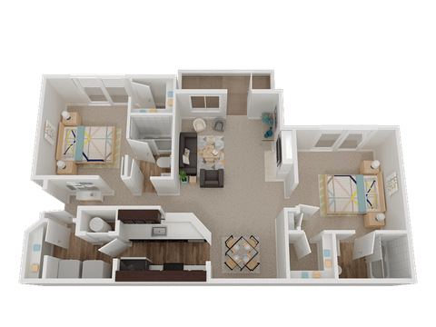 B2 Floor Plan at Stone Cliff Apartments