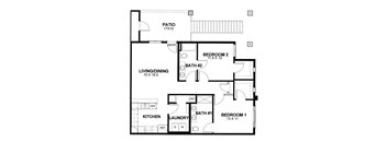 B2 Floor Plan at North Peak Apartments