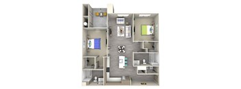 wave b3 Floor Plan at Las Positas Apartments, Camarillo, CA, 93010