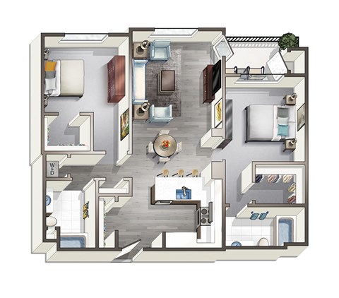 bedroom floor plan an in 3d