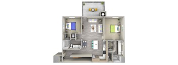hightide 4.1 Floor Plan at Las Positas Apartments, Camarillo, California