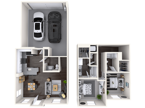 B4 Floor Plan at Mitchell Place Apartments, California