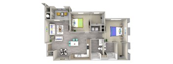 ocean b5 Floor Plan at Las Positas Apartments, Camarillo