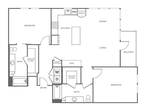 B6 Floor Plan at The Rylan Apartments