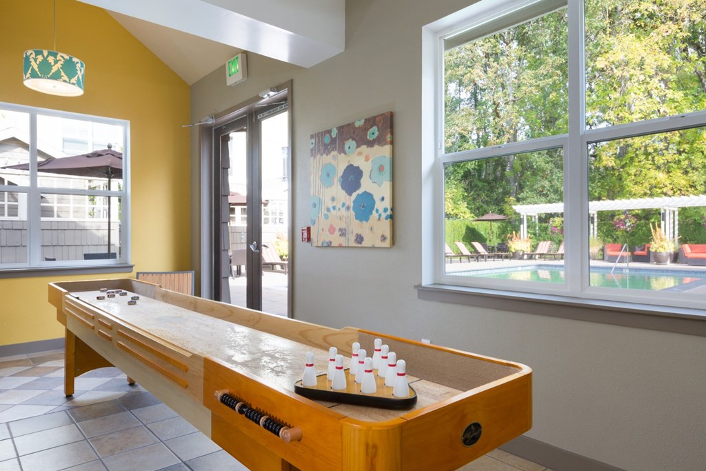 Game Room with Shuffle Board at Thorncroft Farms Apartments, Hillsboro, 97124