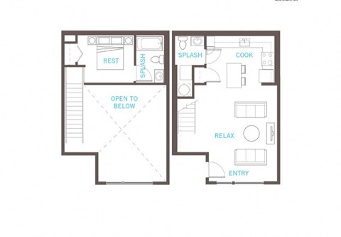 1 Bed 1.5 Bath Floor Plan at Vue 22 Apartments, Washington, 98007