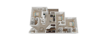 C1 Floor Plan at Stone Cliff Apartments