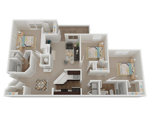 C1 Floor Plan at Stone Cliff Apartments