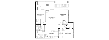 C1 Floor Plan at North Peak Apartments