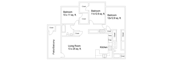 C1 Floor Plan at Silver Lake Apartments