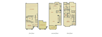 A diagram shows the layout of a three-story residential building.