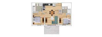 2 Bedroom A Floor Plan at Block C, San Marcos, 92078