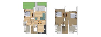 Townhouse 3x3 A Floor Plan at Block C, San Marcos, CA