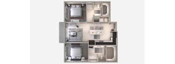 Two Bedroom B2 Floor Plan at Centra