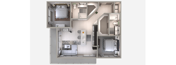 Two Bedroom B4 Floor Plan at Centra