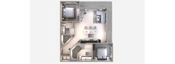 Tow Bedroom B5 Floor Plan at Centra