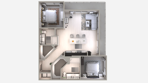 Tow Bedroom B5 Floor Plan at Centra