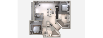 Two Bedroom B6 Floor Plan at Centra