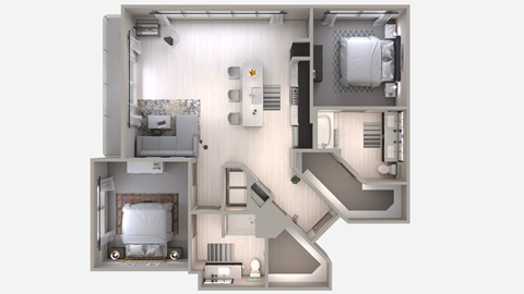 Two Bedroom B6 Floor Plan at Centra