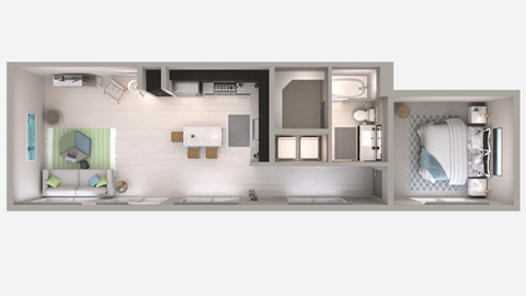 One Bedroom A7 Floor Plan at Centra