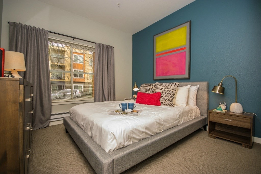 bedroom with large window bedroom with large window at Domaine at Villebois in Wilsonville, Oregon 97070