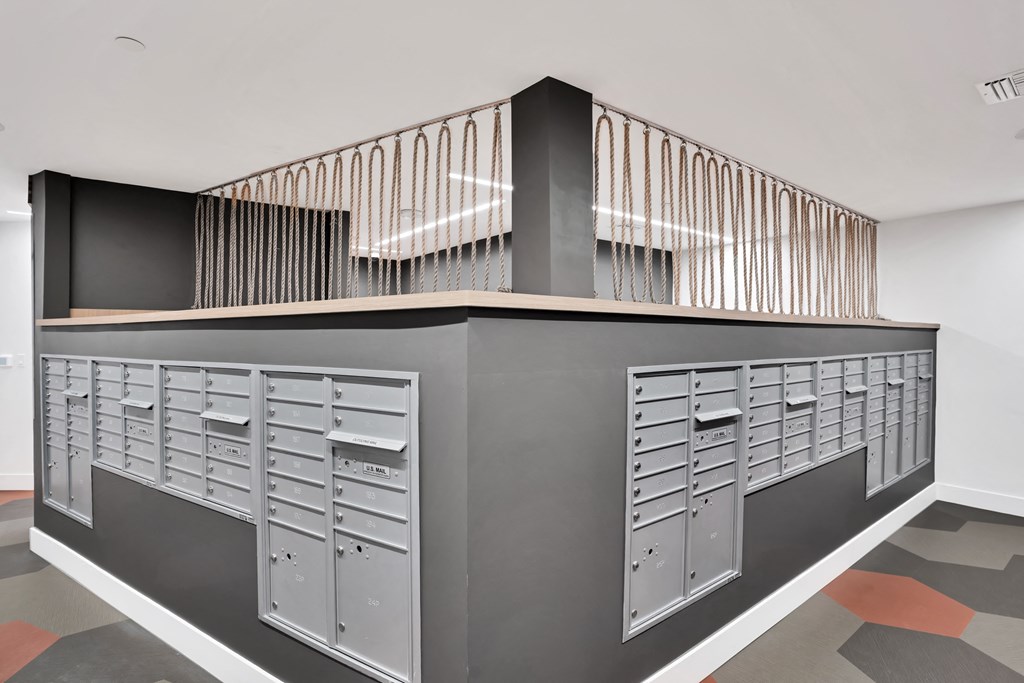 mail room at Aya Apartments