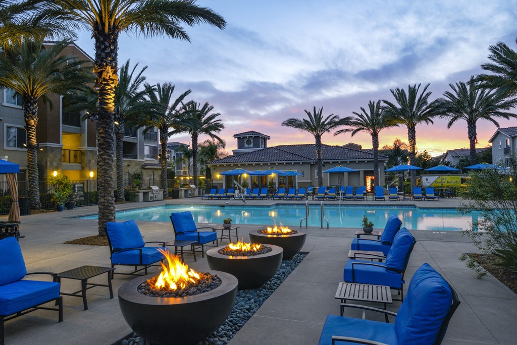 Stunning Fireplace, Barbecue Station And Sparkling Pool at Preserve at Melrose, Vista, 92083