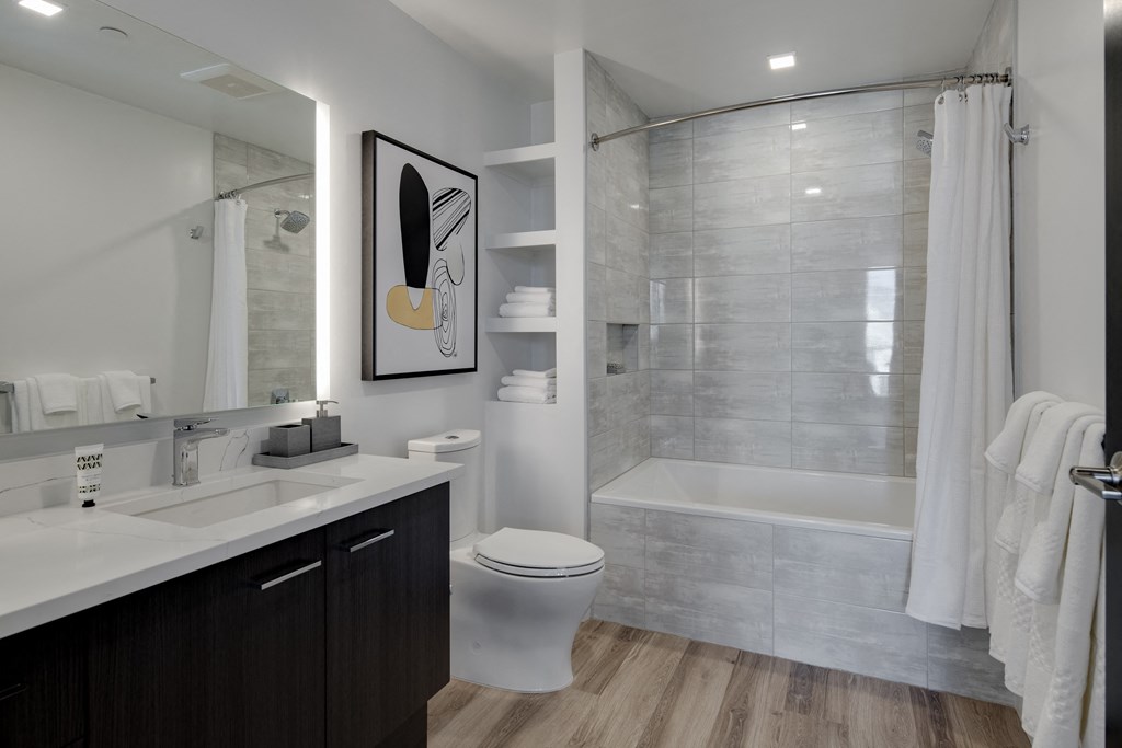 spacious bathroom at Luma