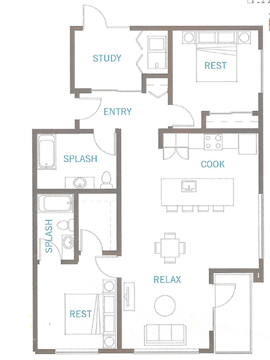 a floor plan of a bedroom apartment