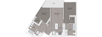 Two Bedroom Floor Plan at Eleanor