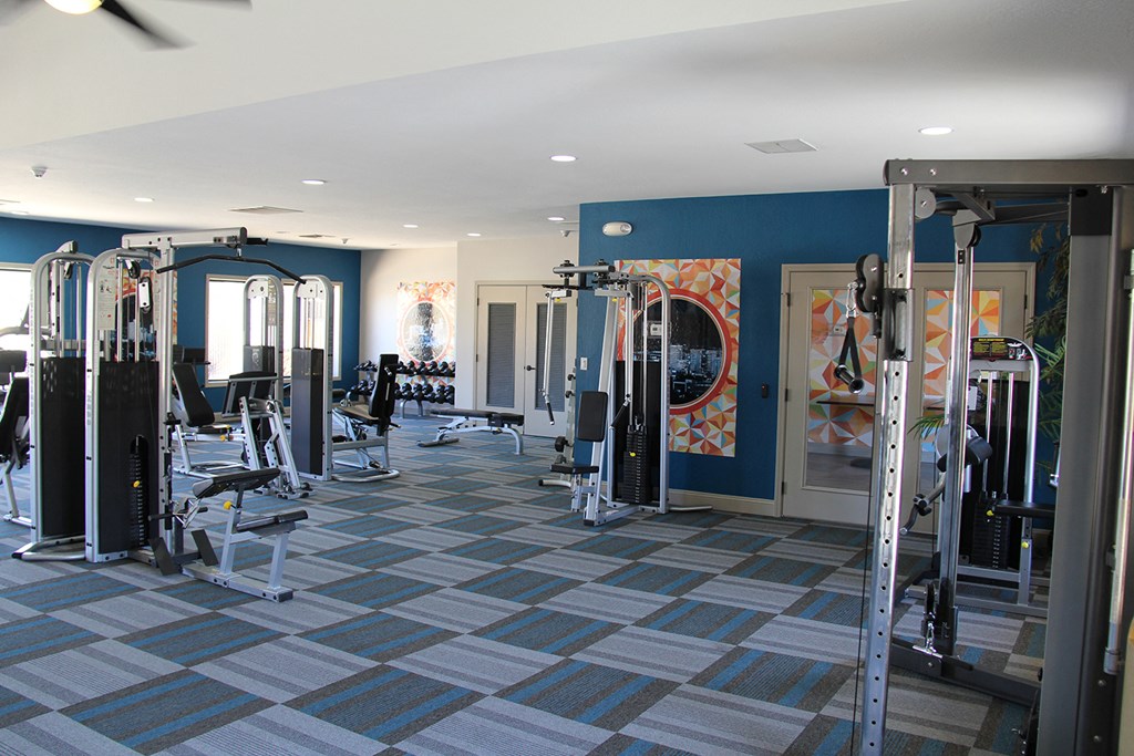Weight room at Village at Iron Blossom, 690 East Patriot Blvd., Reno