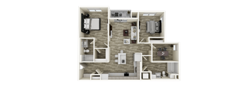 B2 floor plan at Brix 325 Apartments