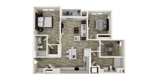 B2 floor plan at Brix 325 Apartments