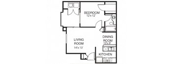 Garden Grove A2 Floor Plan at Garden Grove Apartment Homes, Tempe, AZ 85283