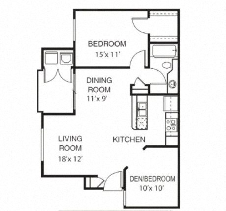 Garden Grove B1 Floor Plan at Garden Grove Apartment Homes, Tempe 85283