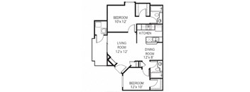 Garden Grove B2 Floor Plan at Garden Grove Apartment Homes, Tempe, AZ 85283