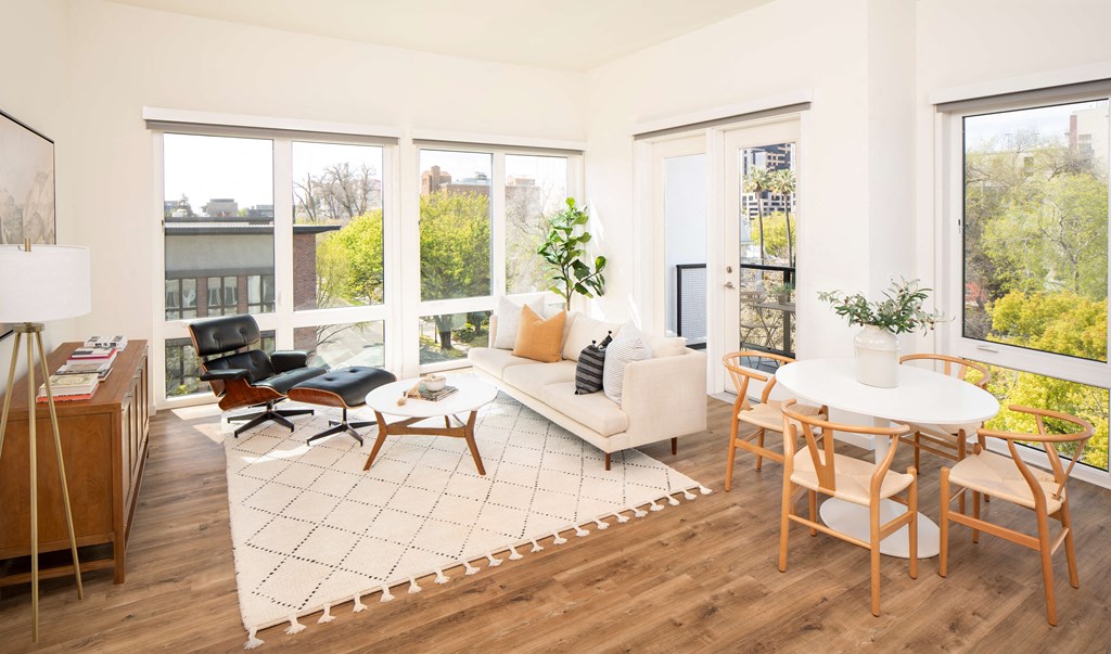 Living Room Views Furnished at Eleanor H16 Apartments