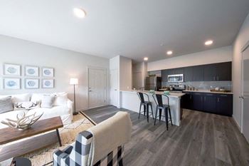 Living Room Come Kitchen View at Hearth Apartment Homes, Washington