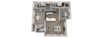 2 bedroom 2 bath Baldwin Floor Plan at Hearth Apartment Homes, Vancouver, Washington