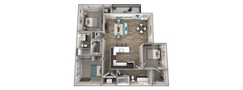 3 bedroom 2 bath Jonagold Floor Plan at Hearth Apartment Homes, Washington