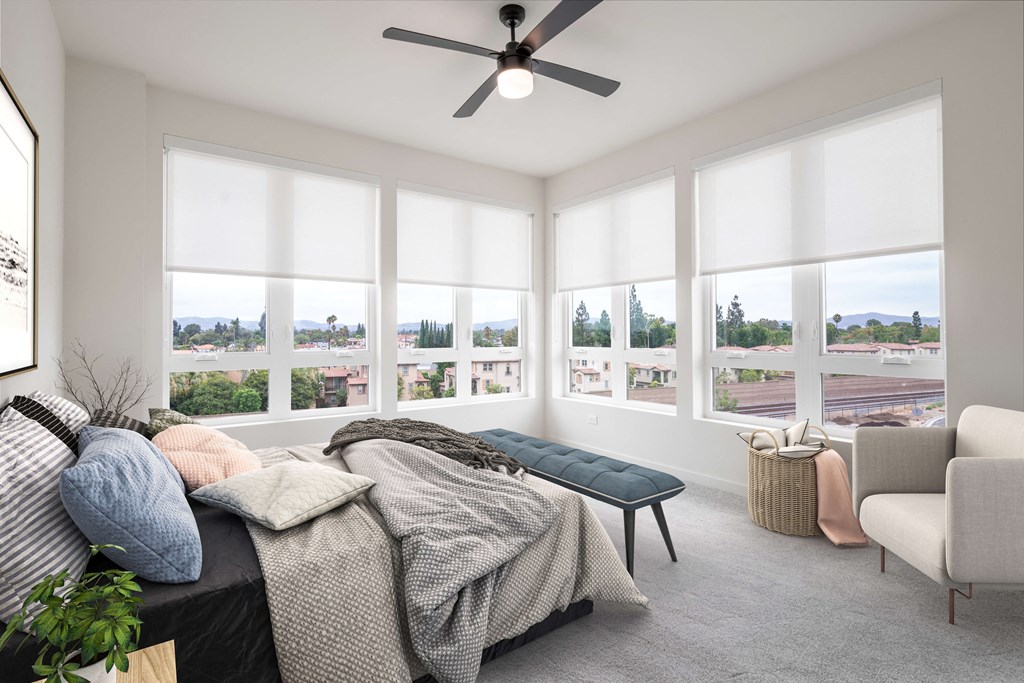 Furnished Guest Bedroom at The Herald Apartments