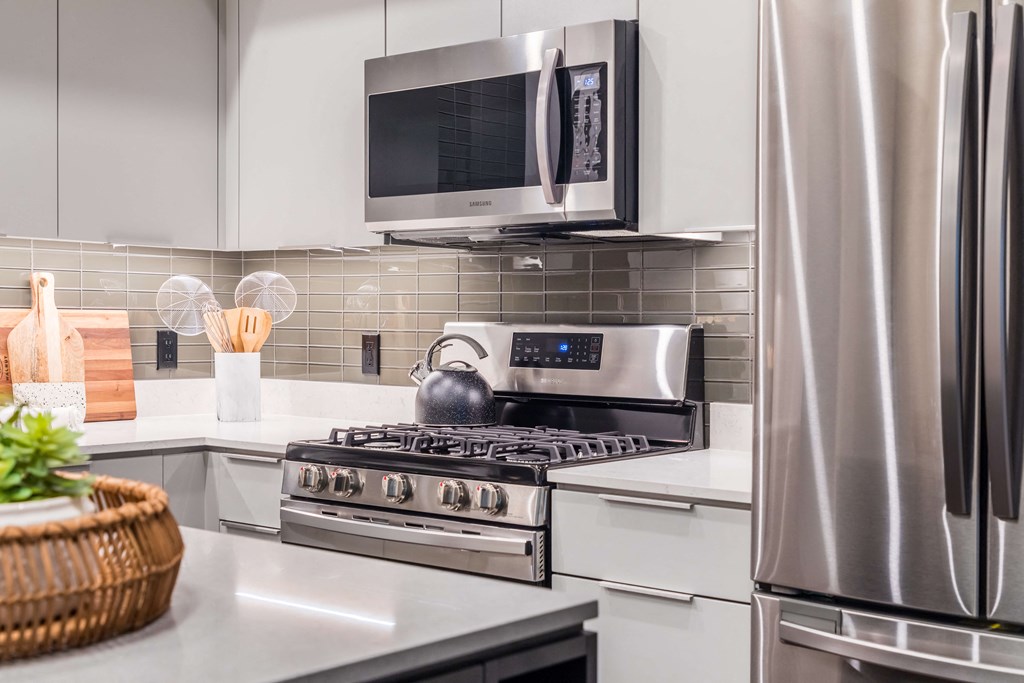 Stainless Steel Stove at The Herald Apartments